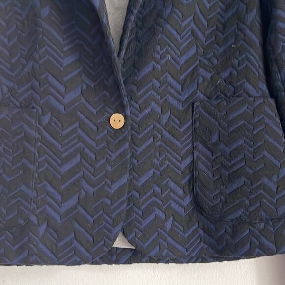 ANTHRO Cartonnier chevron textured single button professional career blazer sz 6 - Picture 4 of 6